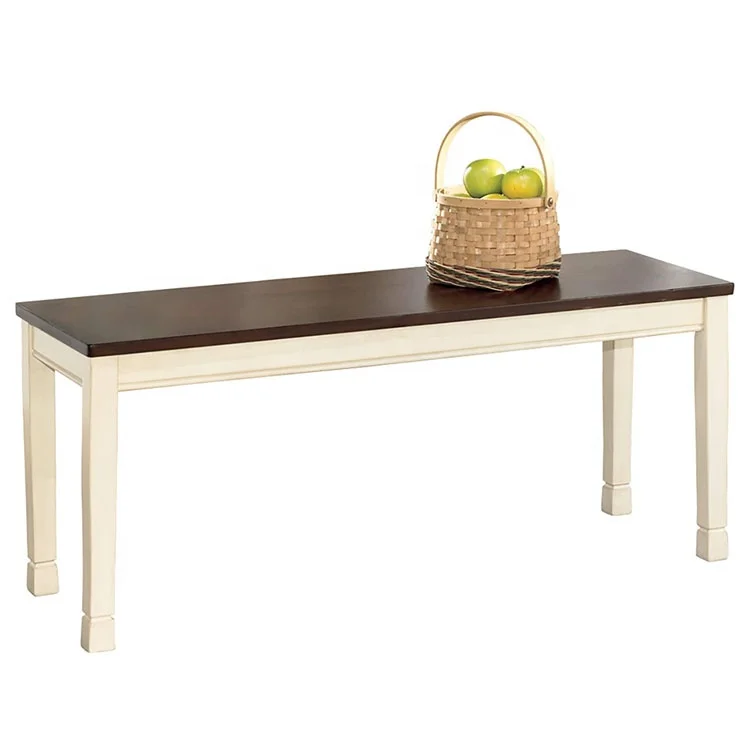 Dining Room modern wooden Bench in Brown and Cottage White