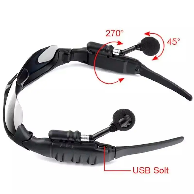 Fashion Sun Glasses Headphone Smart BT Cycling Sunglasses Sport Music Outdoor Riding Wireless Earphone With Mic