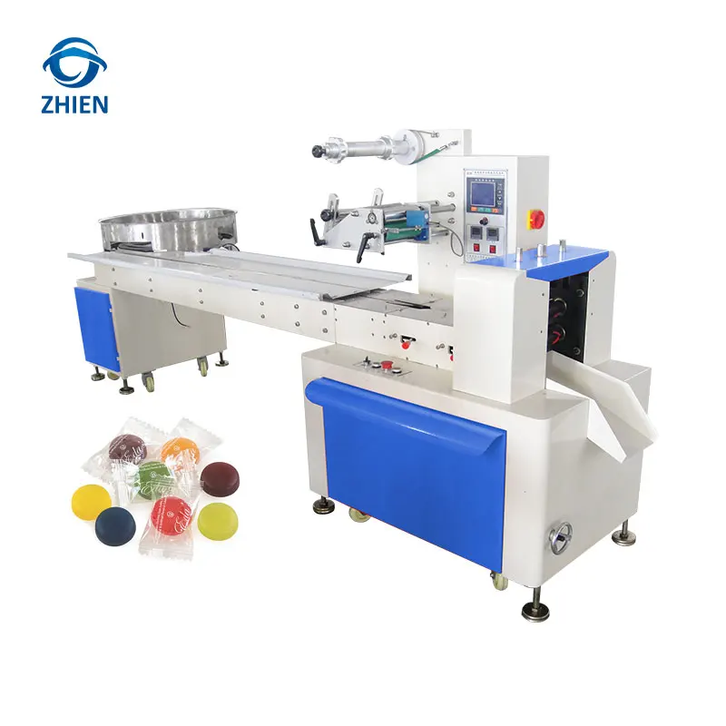Fully Automatic Hard Candy Chocolate Balls Flow Packing Machine with Auto Feeding