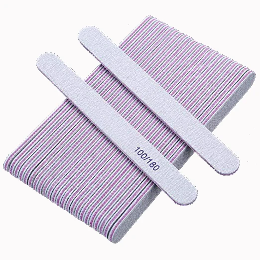 Professional Emery Board Pedicure Tools Custom Logo 80/100/180/240/320 Grit Double-Sided Nail File Set