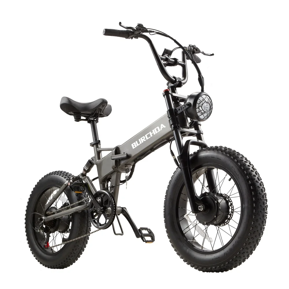 Factory Stock Wholesale BURCHDA R7 48V17.5AH 20 4.0 MTB Electric folding Bike DUAL MOTORS strong driving force Eu free shipping