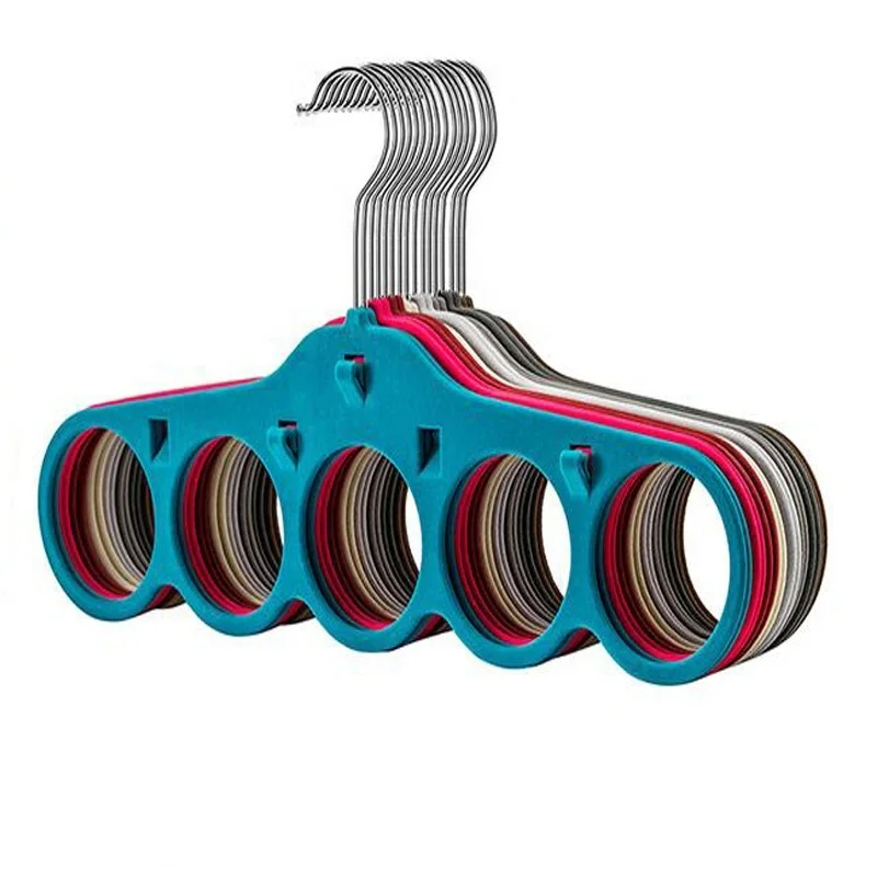 Multifunctional 10 Pack Anti-slip Versatile Silk Scarf Belt Tie Rack Clothes Hanger
