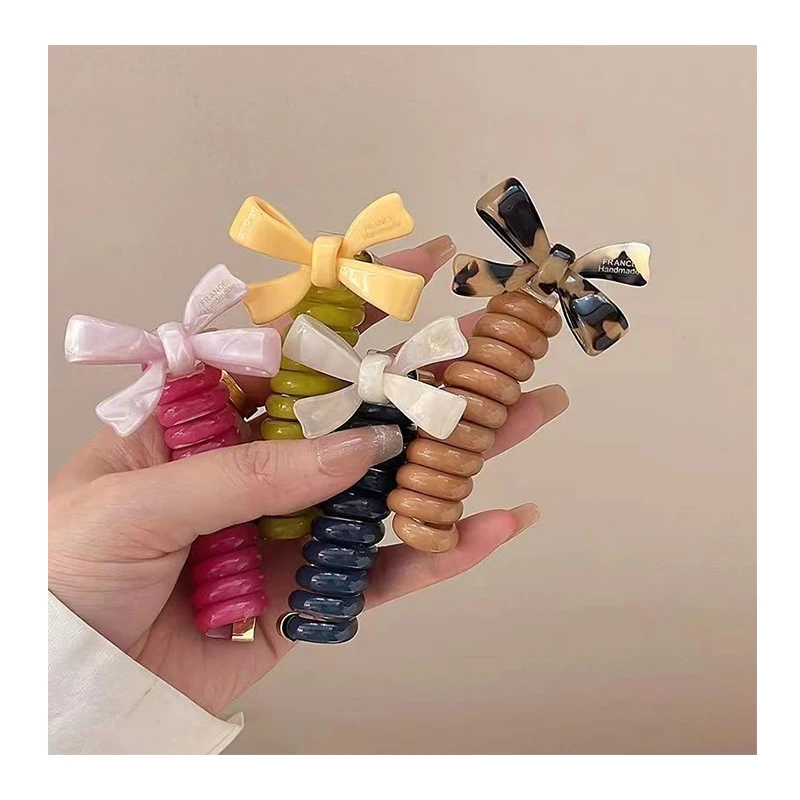 Telephone wire hair loop high horsetail head rope high elasticity hair tie