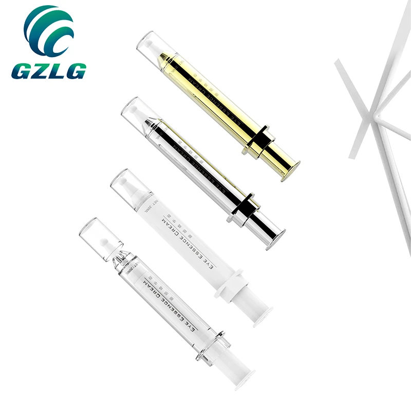 PCR Eco-friendly Gzlg Factory Wholesale Special Injection Eye Cream Serum White Cosmetic Syringe Airless Lotion Pump