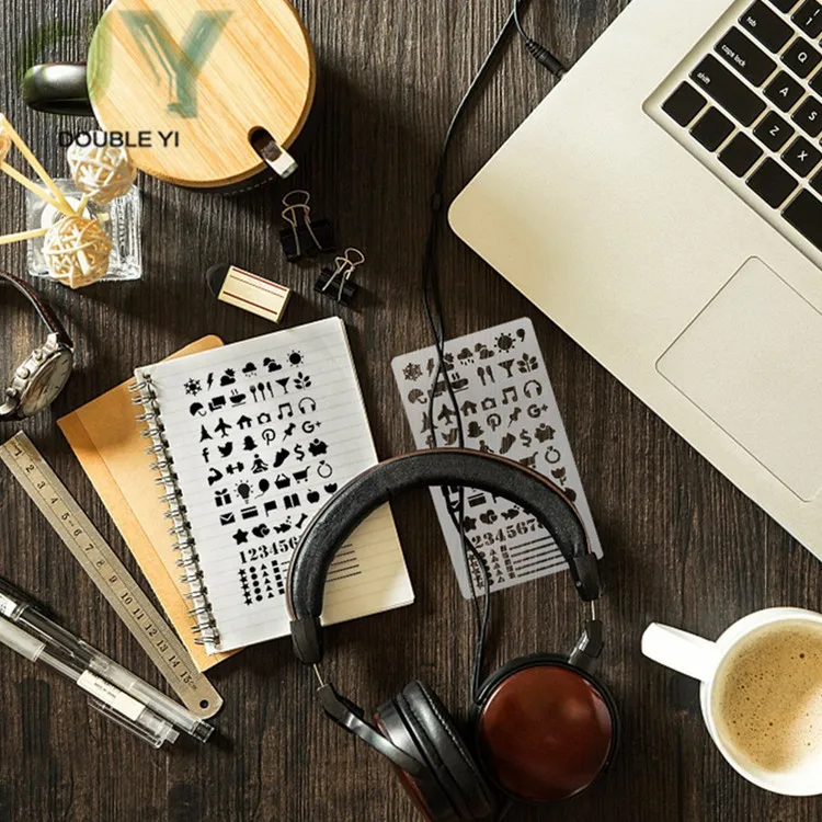 Painting template Hollow diy album lace ruler Hand copy newspaper hand drawing stencils