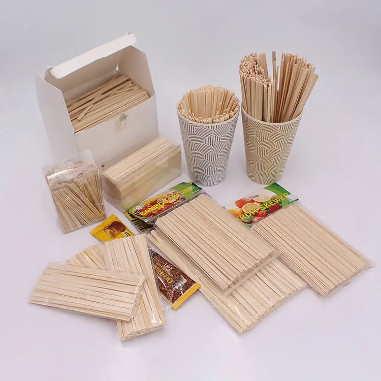 Wholesale High Quality Disposable Wood Stirrer Birch Wood Coffee Bamboo Coffee Stirrers