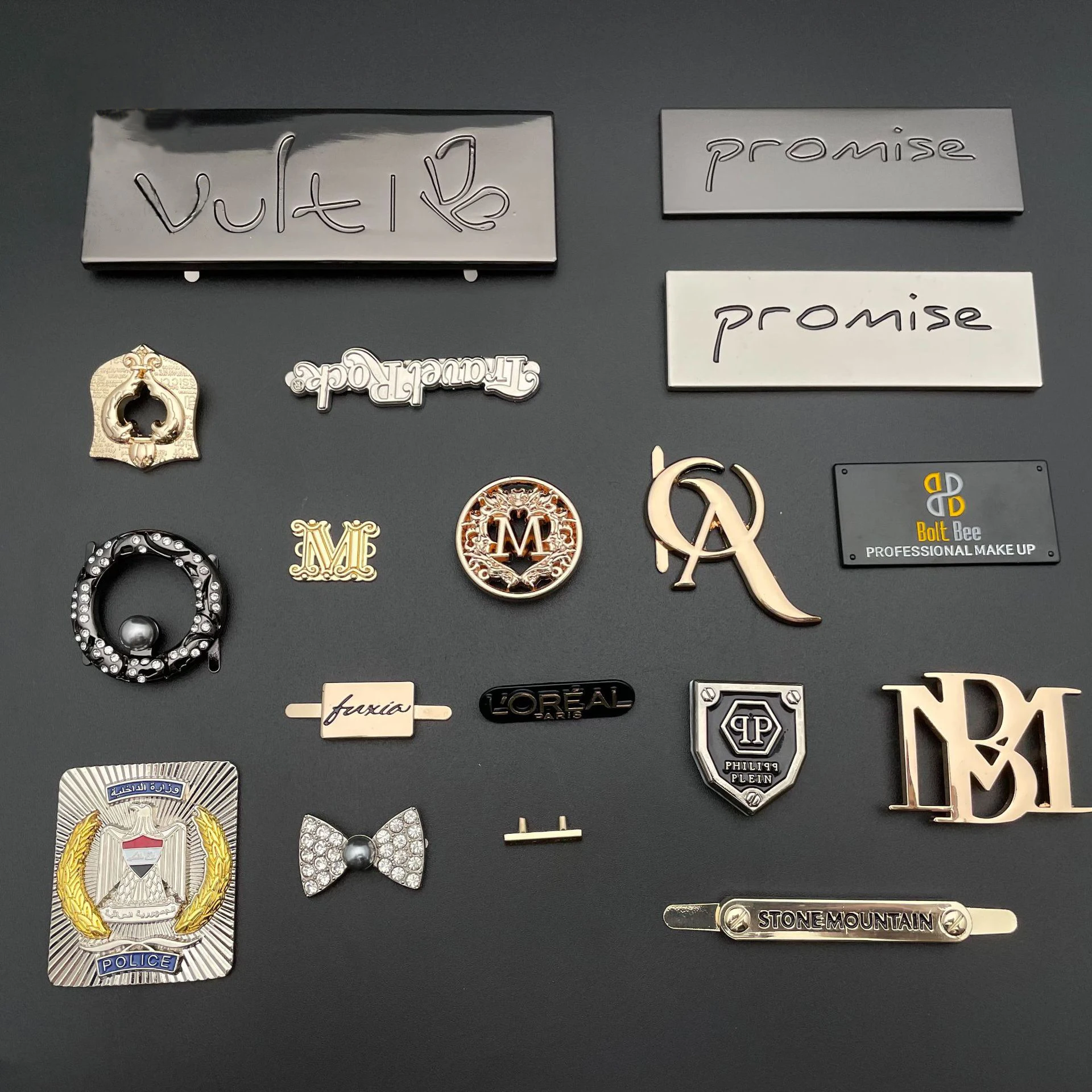 Сплав косметичка Знак логотипа Производитель Дизайн High-end Электрический брендовая одежда мебельная фурнитура металлический товарный знак табличка с