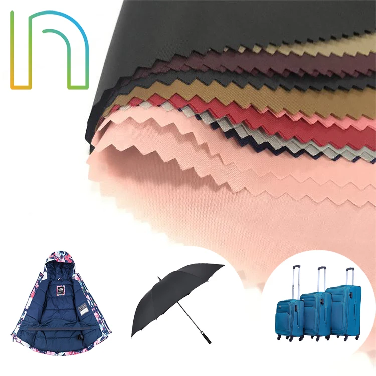 100% Polyester Fabrics 190t 210t ribstop Taffeta Material Lining Plain Tear Resistant black