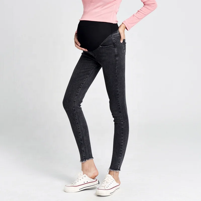 Эластичные Брюки-карандаш до щиколотки, брюки для беременных, эластичные мягкие облегающие джинсы для беременных