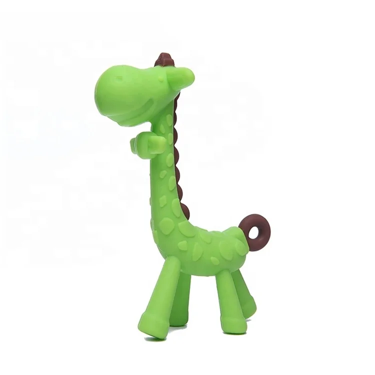 Custom Soft Animal Sika Deer baby teether Silicone funny Baby Teether