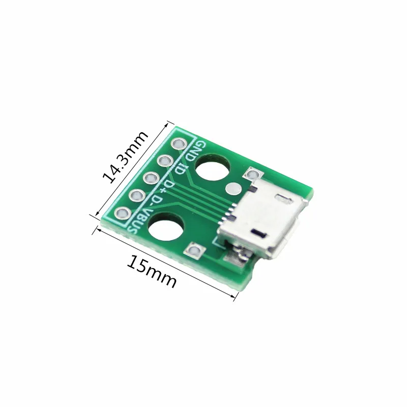  Micro USB для DIP адаптер Тип B гнездовой разъем 5pin 2 54 мм PCB