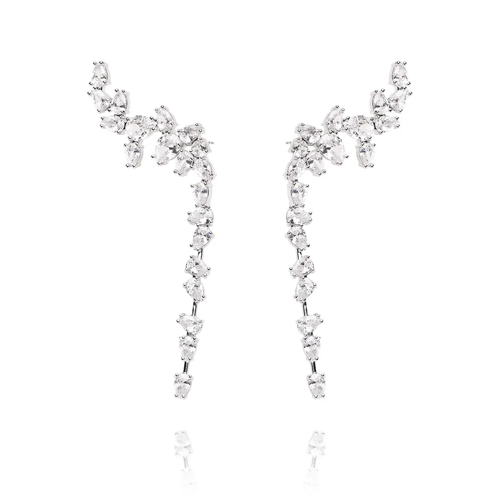 Сверкающие серьги-подвески для невесты