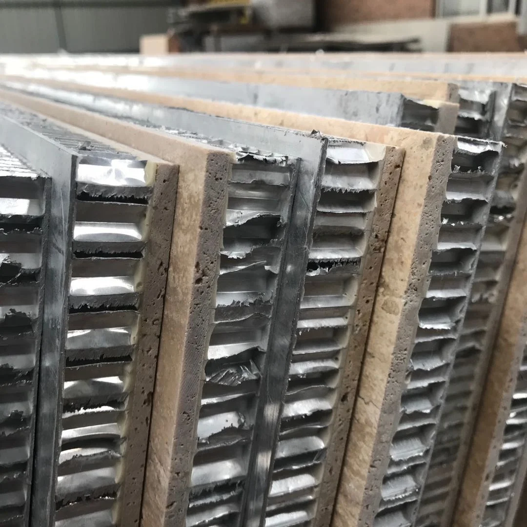 Aluminum Honeycomb Stone Beige Export Travertine Composite Panels For Walling