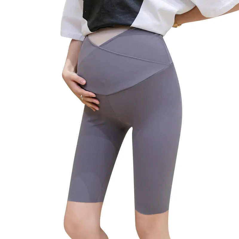 Workout High Waist Pregnant Yoga Pants Plain Solid Tight Butt Lifting Womens Gym Maternity Leggings