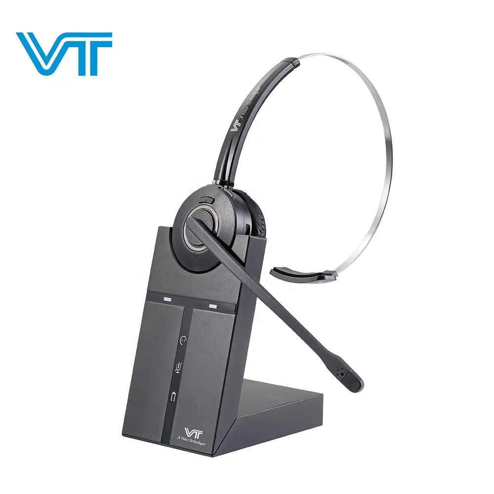 
DECT Office Wireless Headset with USB Port removable mic 