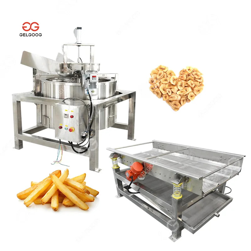 Automatic Continuous Conveyor Deep Frying Fried Plantain Banana Chips Fryer Machine