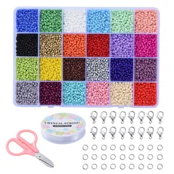 24XC01 2/3/4mm 24grids Glass Seed Beads Charm Crystal Spacer For Jewelry Making Rings DIY Handmade