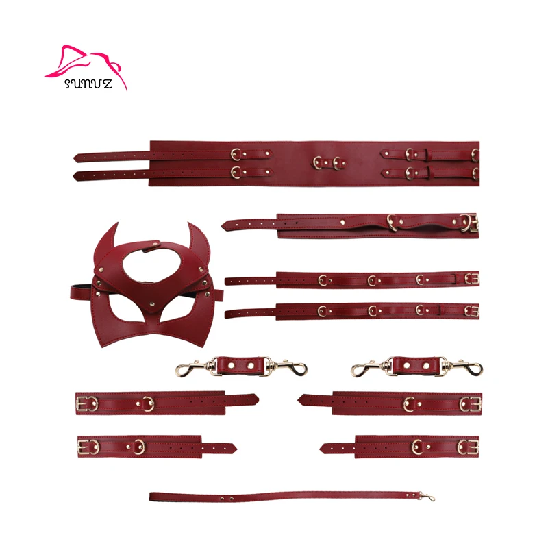 Charming black Red Color Restraint Sm Product Fetish Bdsm Slave Bondage Set