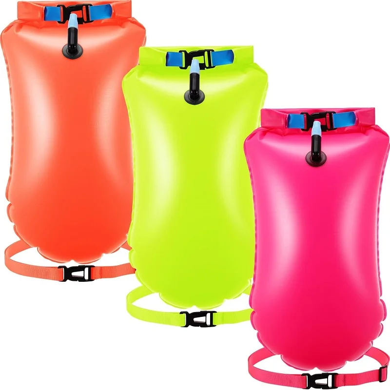 Swim Buoy Open Water Inflatable Swim Safety Float with Adjustable Waist Belt for Swimming Kayaking Training