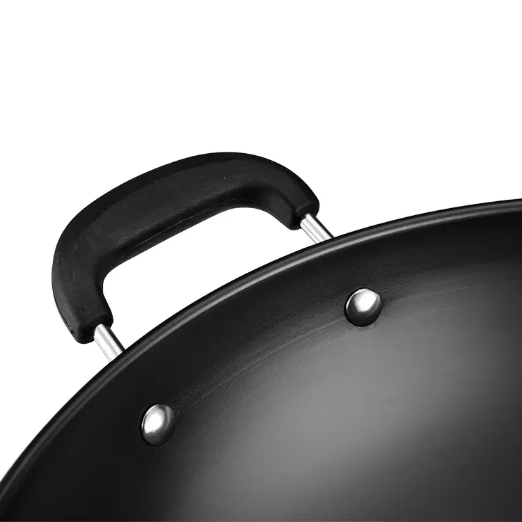 Chinese Big Wok Pan Two Handle Cast Iron Deep Fry Kadai Pan