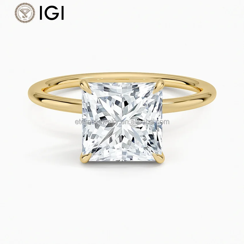 Entwined Solitaire VVS/VS IGI Laboratory Grown Diamond 9K 10K 14K 18K Solid Gold 1ct 1.5ct 2ct simple solitaire engagement ring