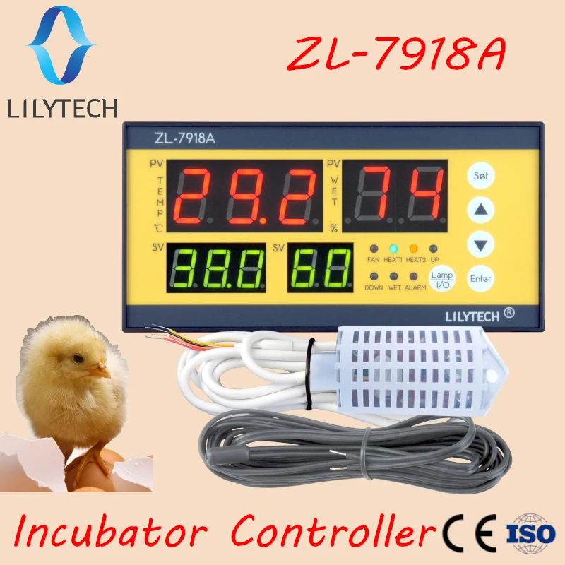 ZL-7918A, egg incubator controller, xm-18 cincubator controller, temperature and humidity controller for incubator, Lilytech