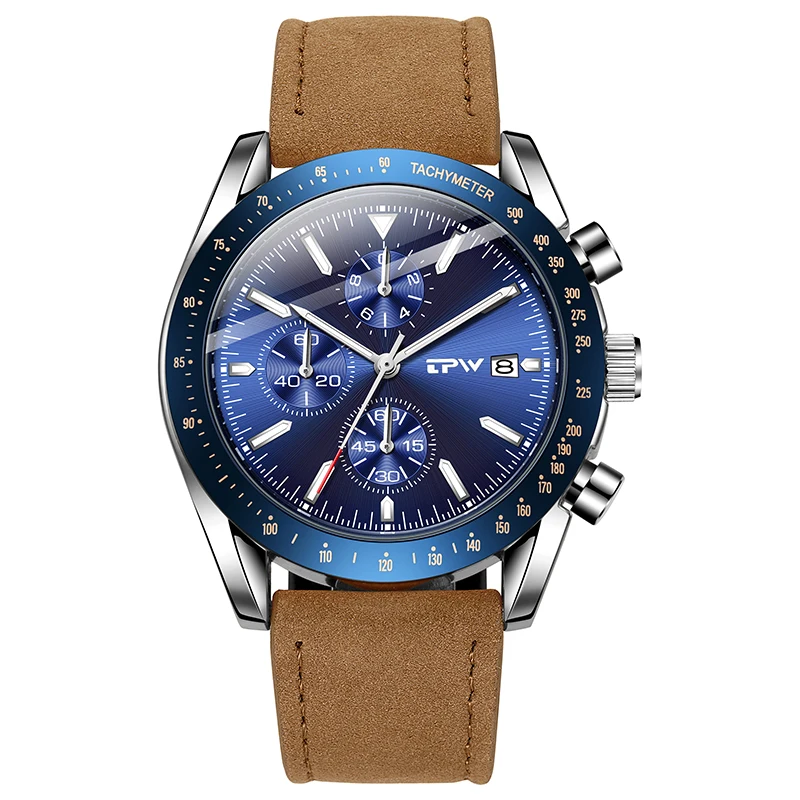 OEM Business Wristwatch Male Calendar Genuine Leather Luxury Watches Custom Men Made Logo Watches Manufacturer