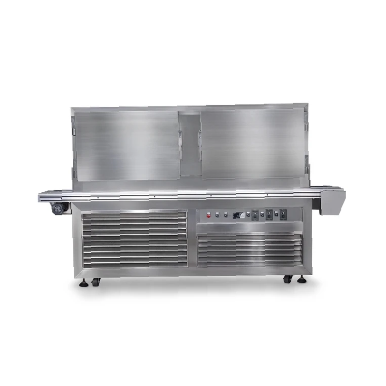 TENZ TC-5P Automatic tunnel Freezer machine cosmetic lipstick lip balm cream hot filled products auto frost moving