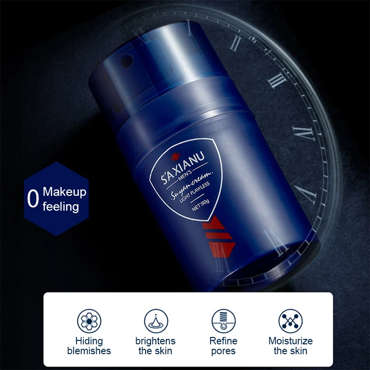 Mens Makeup Cosmetic Revitalizing Oil Control Even Skin Brightening Facial Concealer Men Makeup Cream Whitening Tone Up Cream