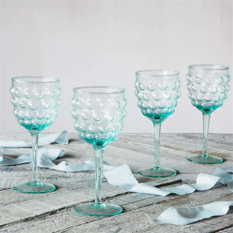 Gift 2024 Hot selling Personalized fashion wedding 250ml glass goblets engraved stemware embossed wine champagne glass cup