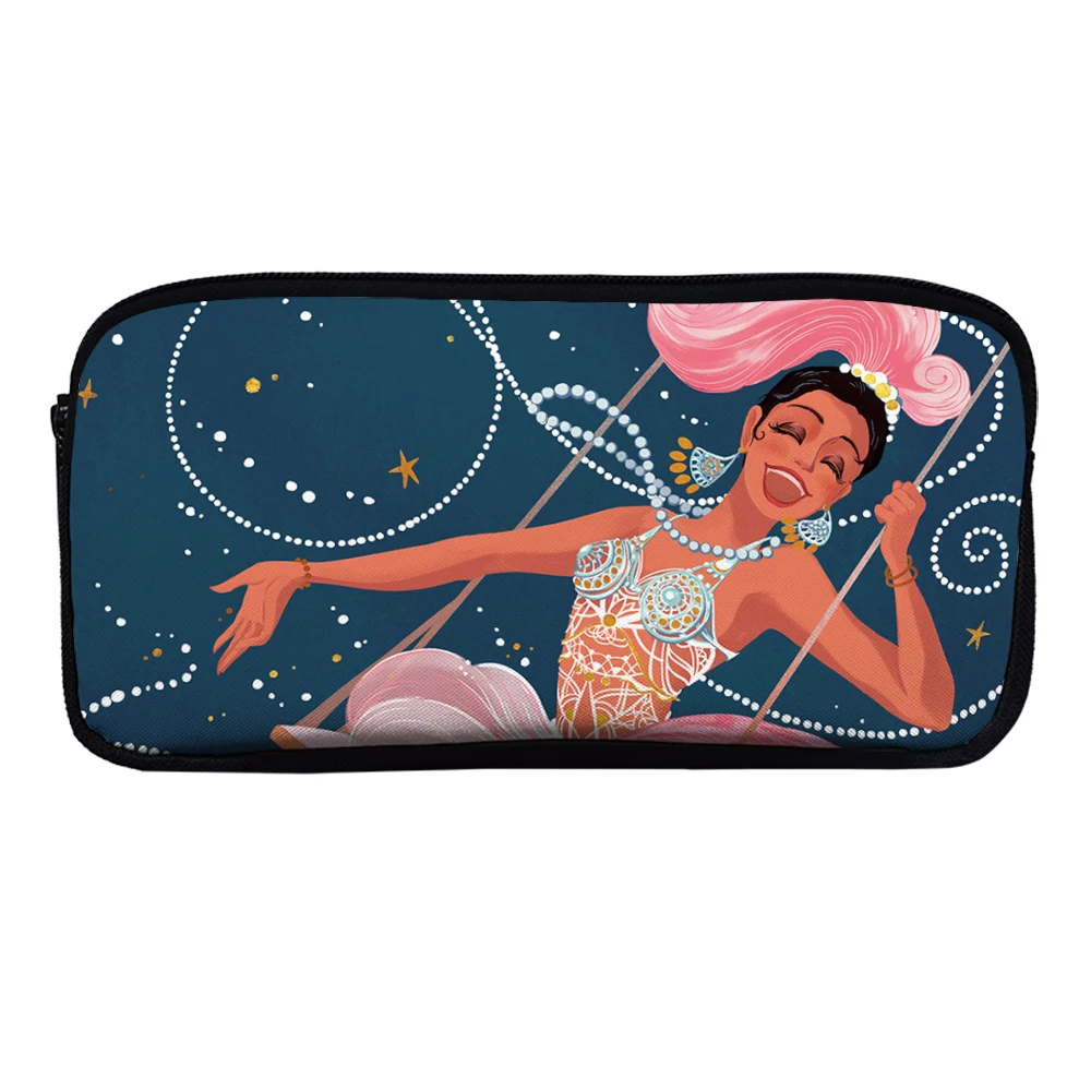 
Polyester Fibe Cosmetic Bag Pencil Case Character Custom Print Nude Pencil Case 