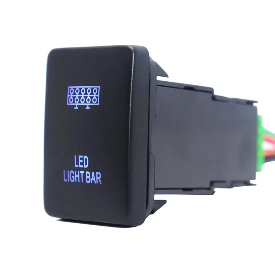 fog lights push button car on off switch 12 volt 3 amp green led switch for toyota RAV4 Prado Landcruiser Hilux
