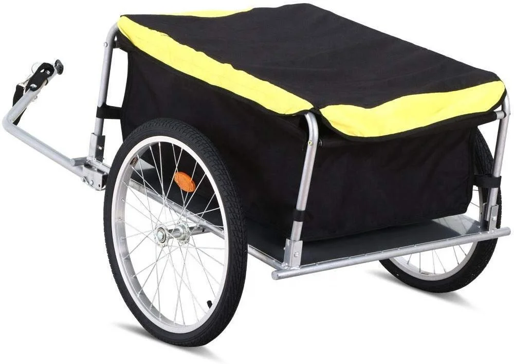 
Heavy Duty Garden Enclosed Folding Bicycle Bike Cargo Storage Cart and Luggage Trailer 