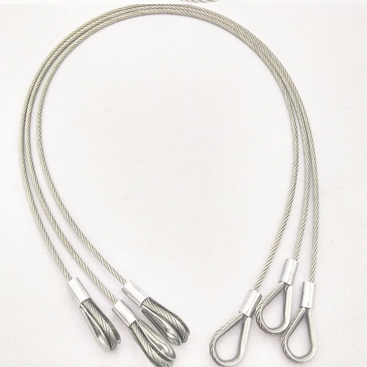 Safety stainless steel wire rope sling cable swaged end terminals eyelet cable assembly
