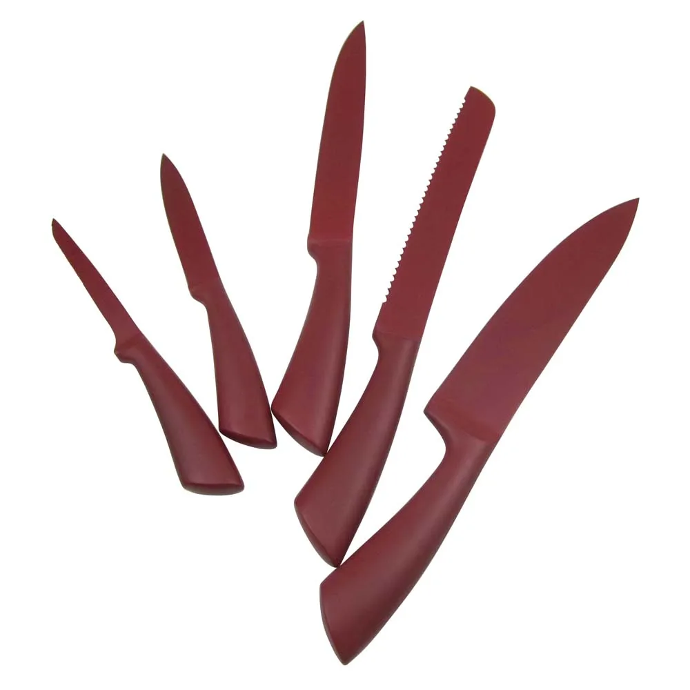 Non-Stick Coating Hollow Handle Knife Set With Acrylic Block