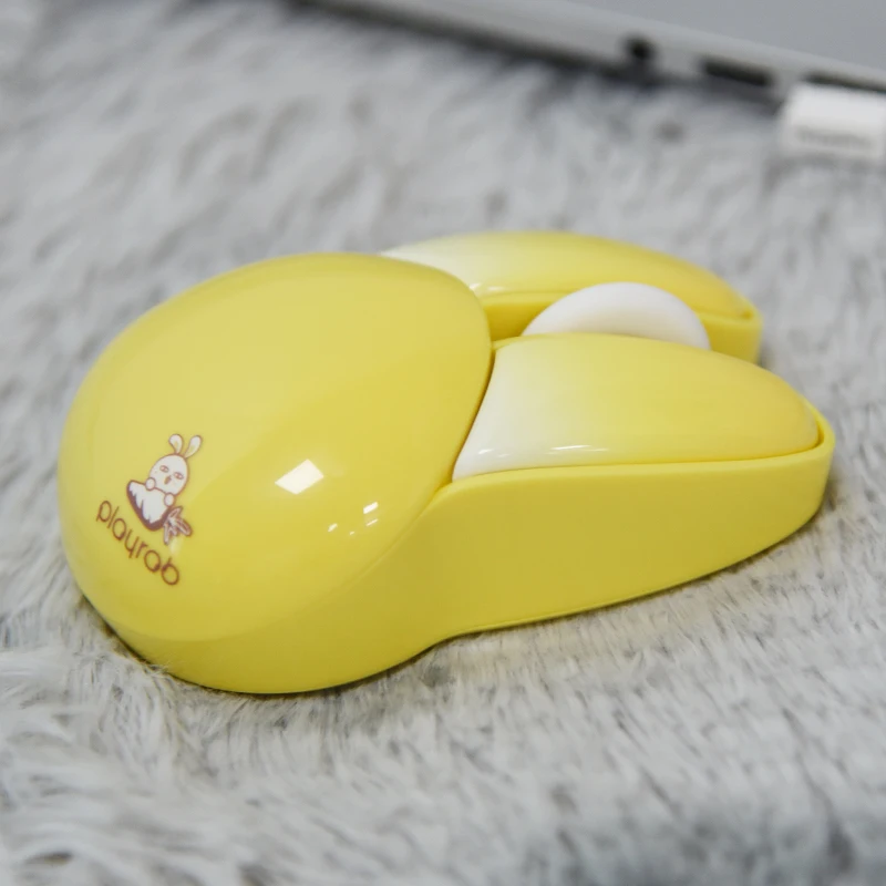 Новинка 2023, беспроводная оптическая мышь в форме кролика, 2,4 ГГц, милая Беспроводная мини-мышь в форме животного с батареей AAA