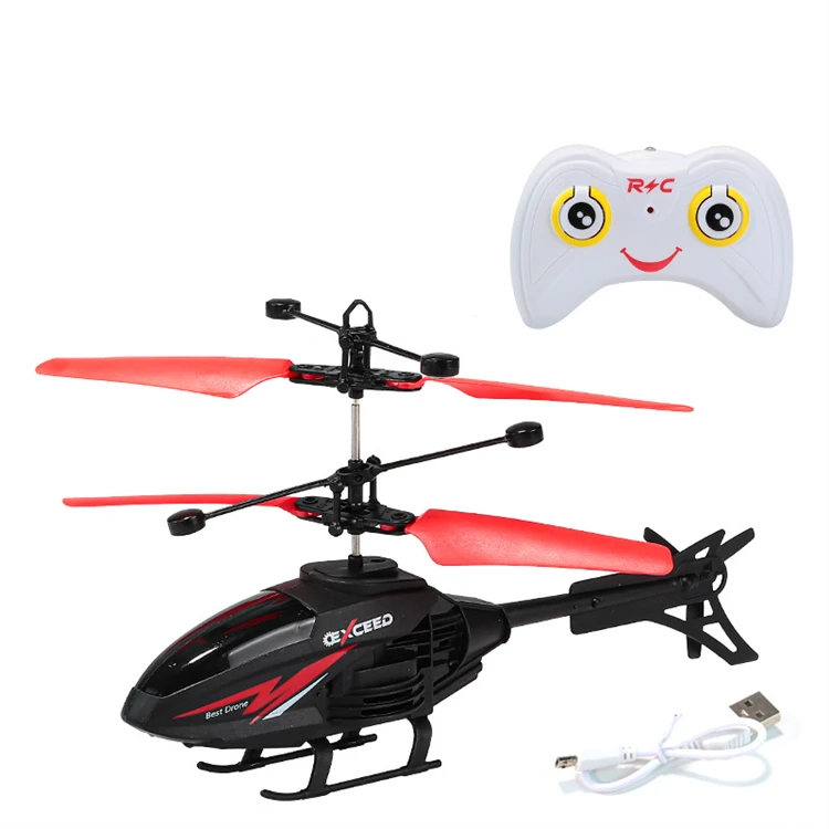 Remote Induction 2 In1 Mode 2CH Light Floating Rechargeable Aircraft Toy 3 Colors Remote Control Helicopter with Lights