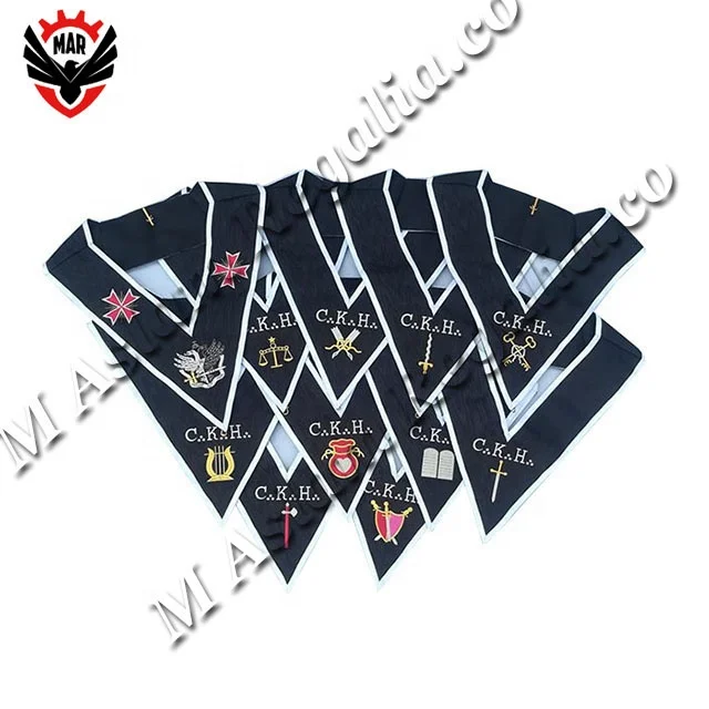 Royal order of Scotland Maroon Masonic member sash with Metal