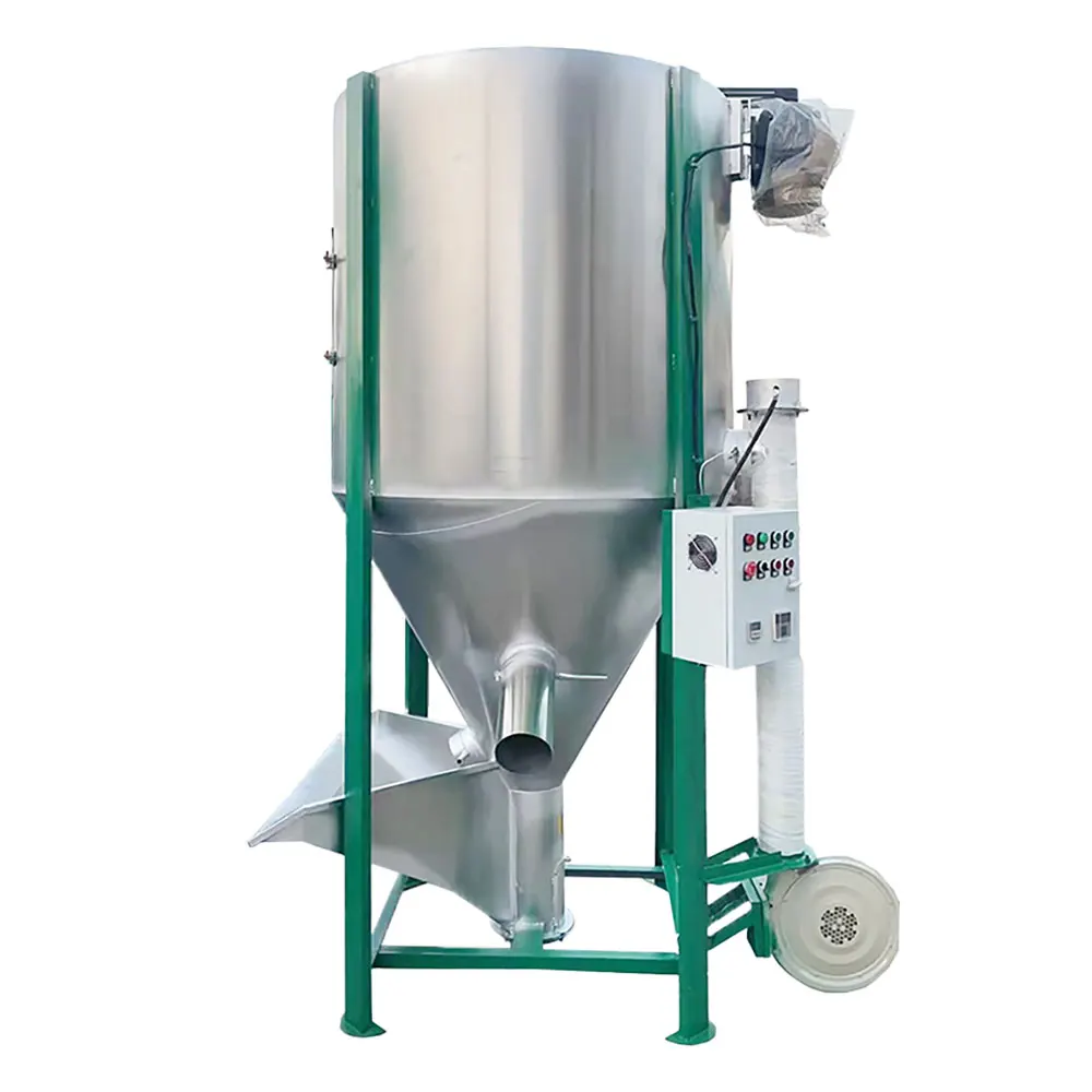 250 500 1000 15000 Kg Vertical Mixer Industrial Auger Blender Hopper Heated Plastic Mixing Machine