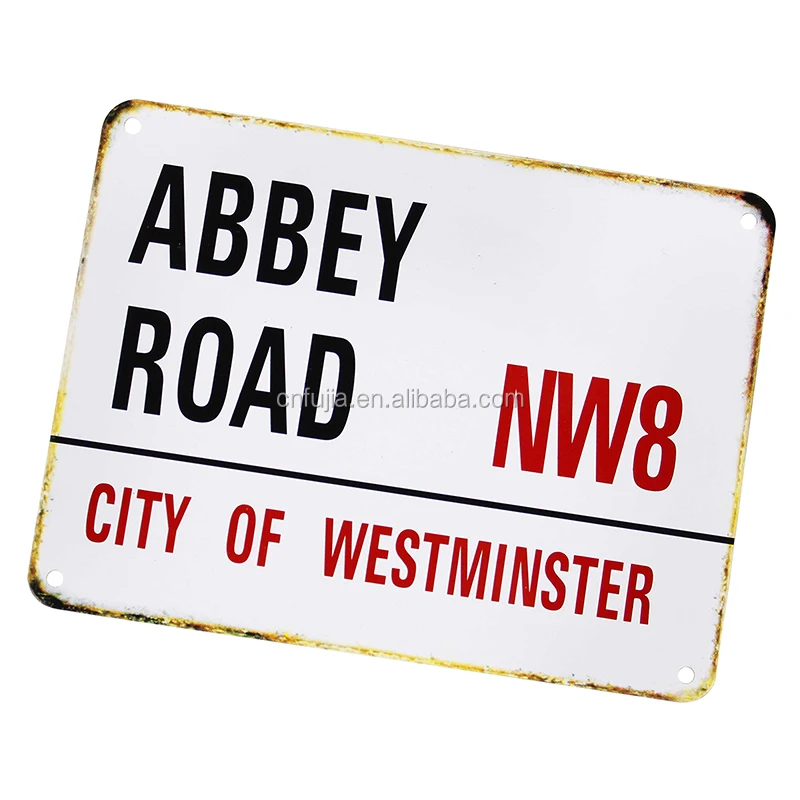 All kinds of directive hanging metal sign in various shapes with dull edges in public places