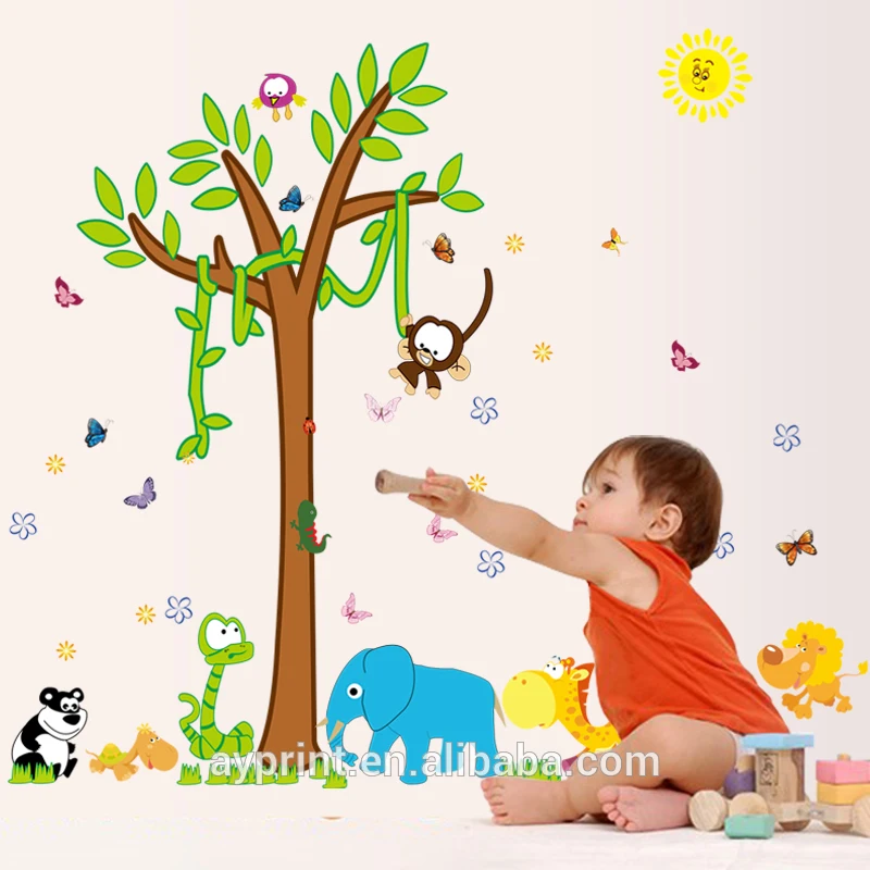 SK9072 Kids Nursery Animal Wall Stickers Removable DIY Decoration