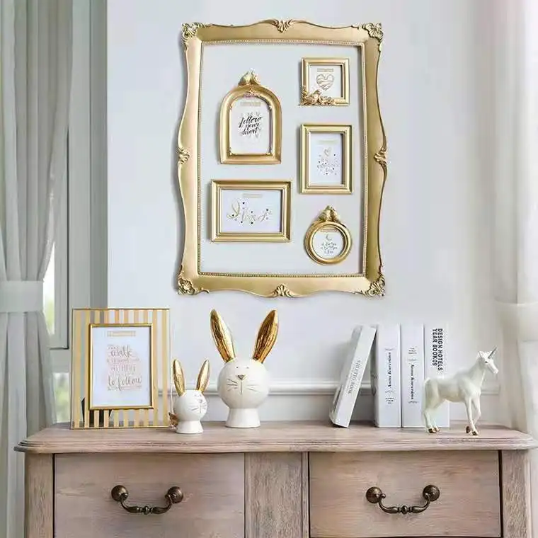 European Hot Creative picture photo frame Round Square Small Resin Vintage Photo Frame Modern Home Accessories