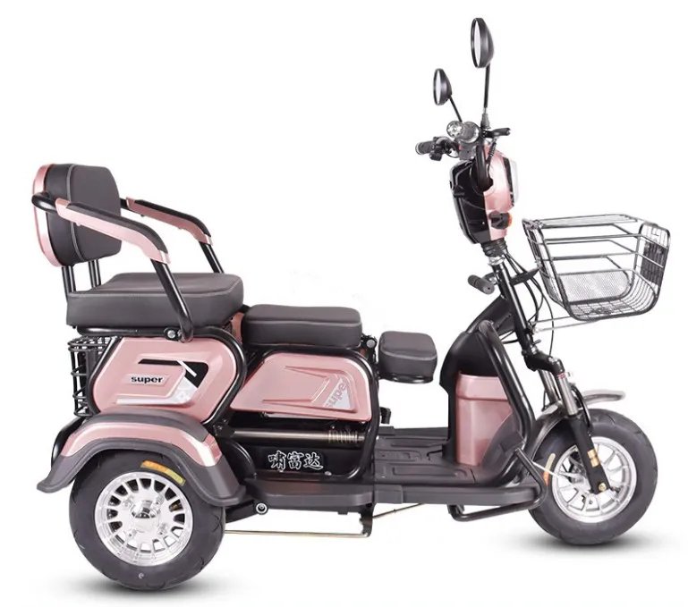 Лидер продаж, трехколесный электрический велосипед для взрослых, Электрический трехколесный грузовой велосипед с 3 сиденьями на продажу