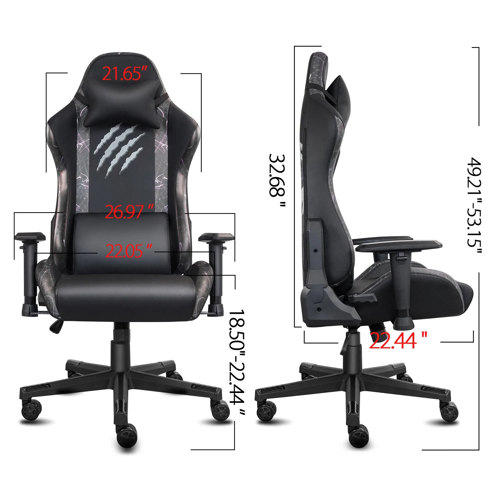 Custom Spain Grey Leather Ergonomic 2d Computer Gaming Chair Racing Reclining Office Desk Chair with Rgb Mouse Mat Pad Keyboard