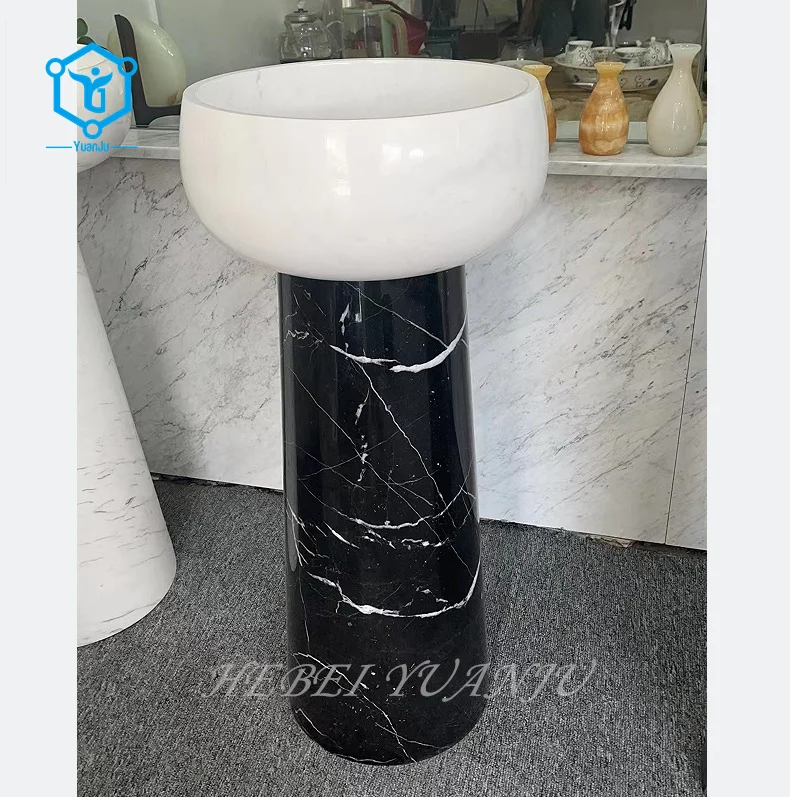 Cheap outdoor decorative stone pedestal sink