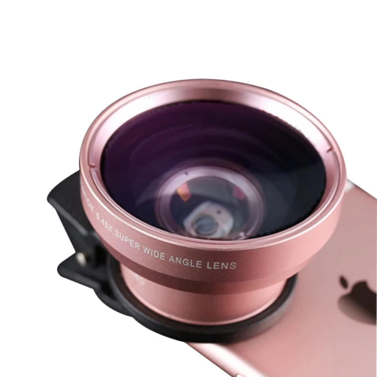 High Resolution Universal Clip Smartphone Camera Lenses Closeup 0.45x Wide Angle Mobile Phone Macro Lens