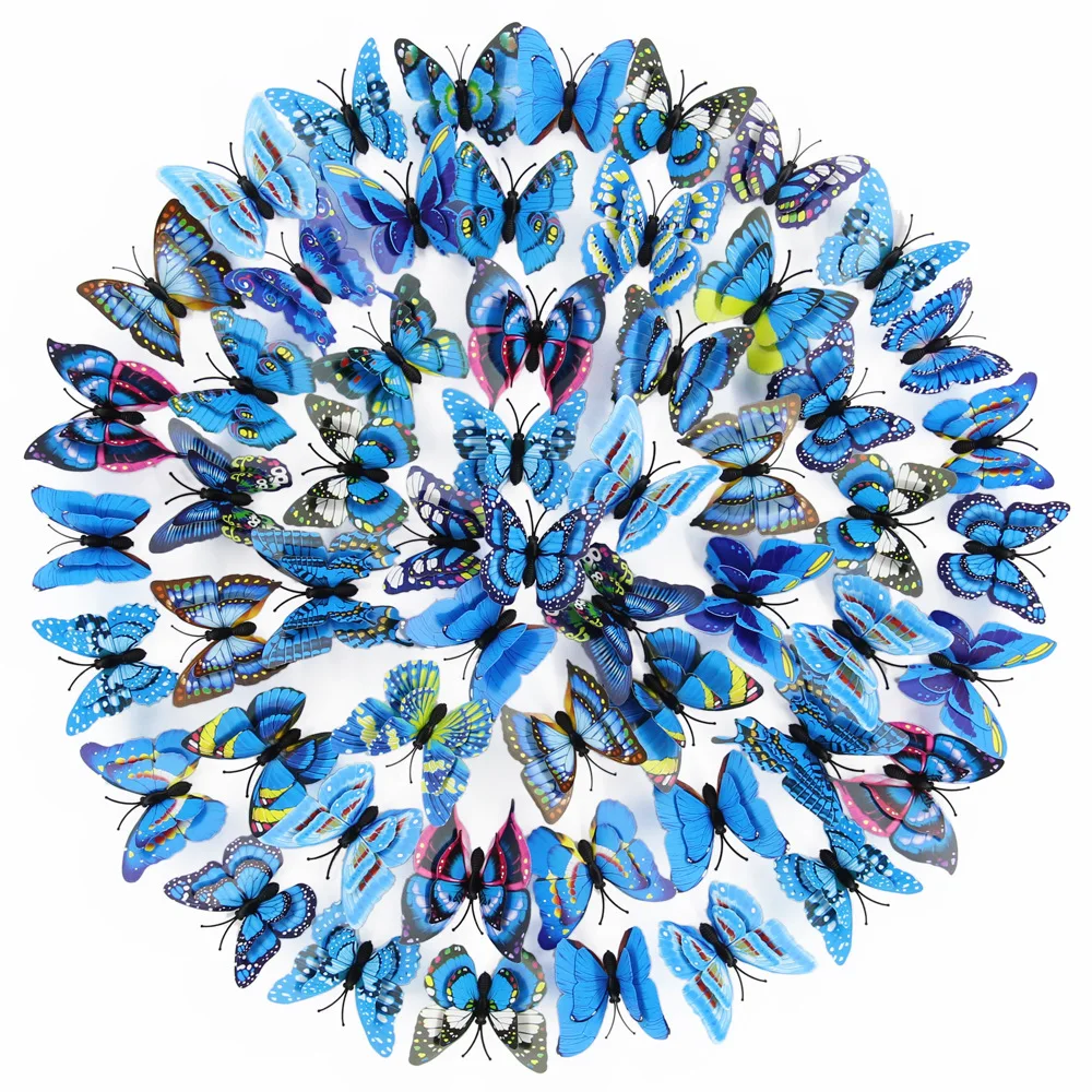 Wholesale Home Decoration 3D Fridge Magnet Custom 7CM Double Layer Simulated Butterfly Magnetic Refrigerator Magnet