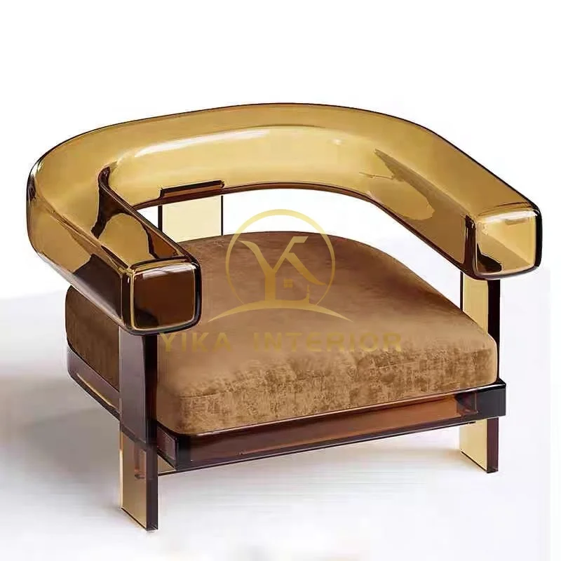 Modern Light luxury acrylic armchair creative design transparent chair acrylic living room solo chair