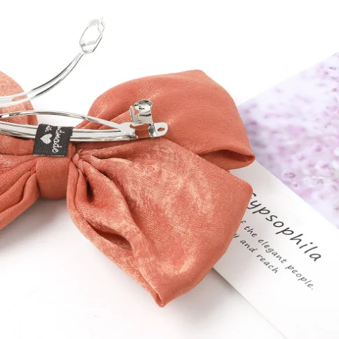 Hot Sale Retro Fashion Chiffon Bow Knot Hair Clip Academy Big Ribbon Bows For Girl