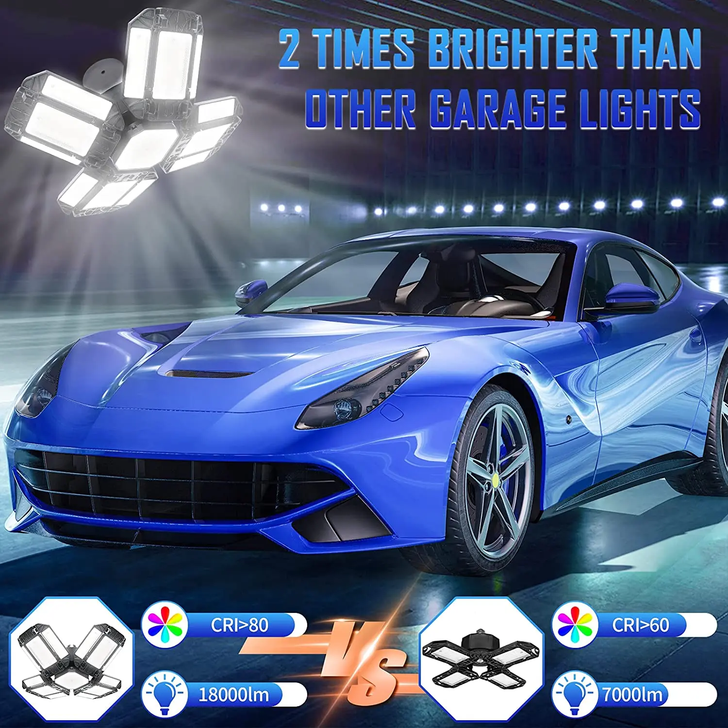  2021 Newest style 180W plastic P10 deformable LED garage light with 12